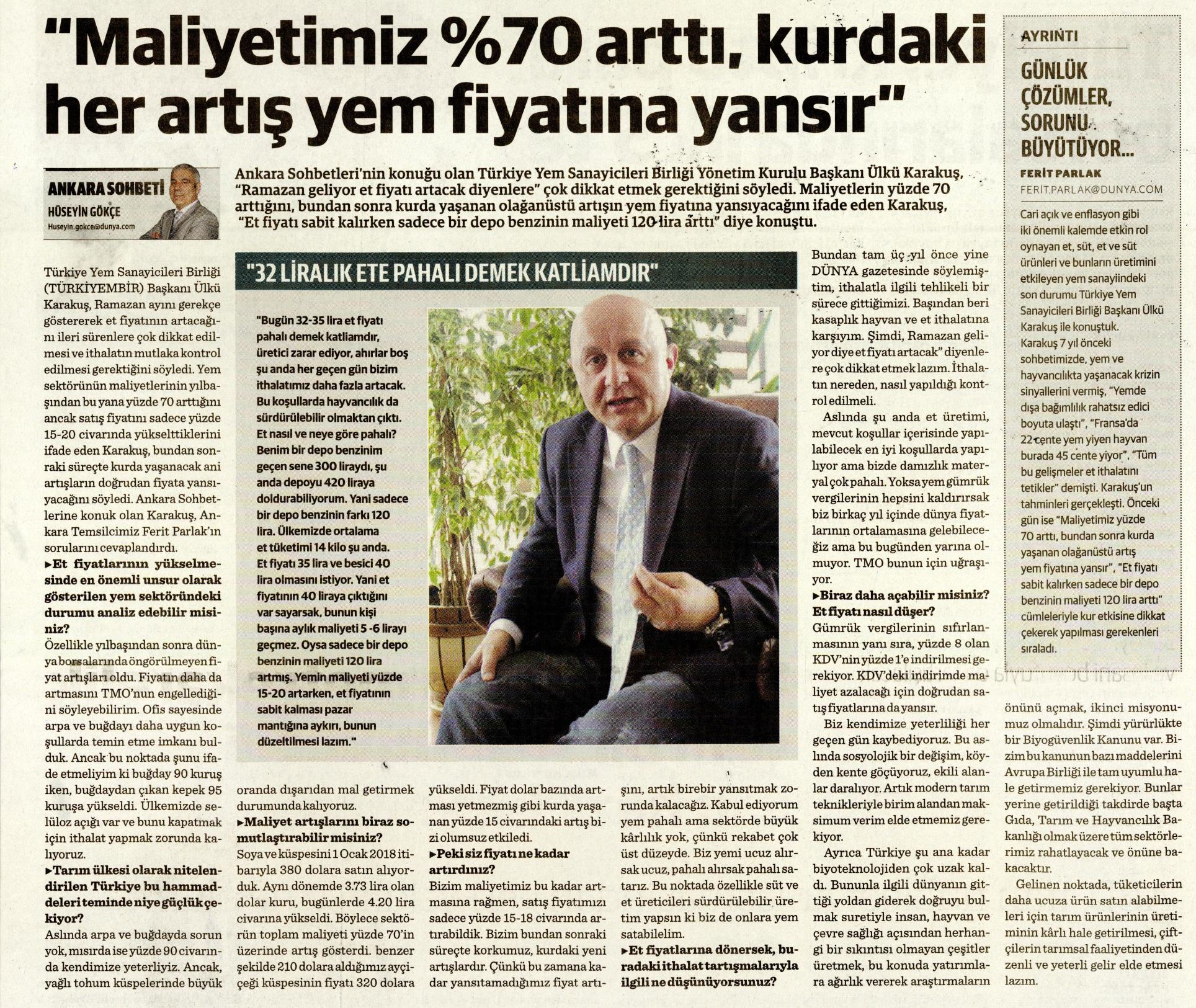 ÜLKÜ KARAKUŞ: MALİYETİMİZ %70 ARTTI, KURDAKİ HER ARTIŞ YEM FİYATINA YANSIR